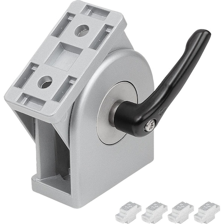 Kipp Joint Block With Adjustable Handle 80X40X100, Form:D Zinc, Type I, Comp:Zinc, Comp:Black, Bn=8 K1051.2084080